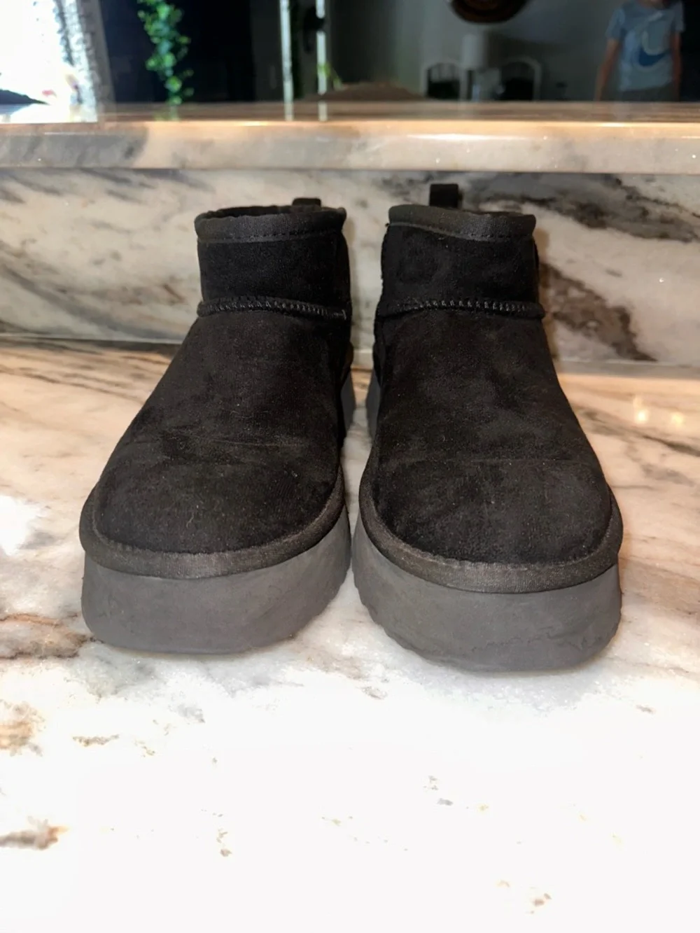 Beach by Matisse Black Suede Slip-On Ankle Slippers Boots Booties